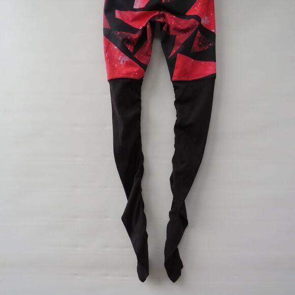 Alo Womens Goddess Black Legging Women's Small Red Geometric Space Pattern - Picture 13 of 14